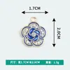 Pingente de Flor de Camélia Estilo Europeu e Americano com Strass e Liga de Esmalte, Design de Pingente Único Acessórios para Joias DIY, Fornecimento Atacadista Transfronteiriço