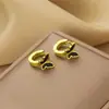 Pendientes Elegantes Estilo Ins Francés Forma de Mariposa Natural de Concha Acero Inoxidable para Mujer Pendientes de Acero de Titanio Joyería