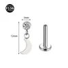 Novo piercing lábio unha 0,9 dentes F136 liga de titânio lua raio cone piercing lábio piercing orelha tragus zircônia 5A