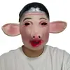 Headset Cabeça de Porco de Terror Masculino Halloween Casa Assombrada Câmara Secreta Fuga Animais Adereços Simulação Porco Selvagem da Montanha Máscara Facial Completa