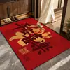 Felpudo de Entrada Modelo Nuevo 2026, Alfombra de Bucle de Seda Roja para el Hogar, Cortable, Resistente a la Suciedad, Resistente al Desgaste, Felpudo para Eliminar el Polvo