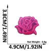 Patch de Bordado de Flor Rosa com Glitter Novo Estilo Patch Floral com Adesivo Termocolante para Decoração de Jaquetas, Sapatos e Malas
