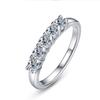 Anel de prata de lei S925 com moissanita de cinco diamantes empilhado em cima do anel de diamante de temperamento minoritário com microincrustação de diamantes, item de venda quente transfronteiriço Europa e Estados Unidos