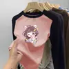 Camiseta Térmica de Manga Longa para Meninas 2025 Nova Coleção de Primavera Manga Longa para Meninas Top Espesso Ins