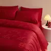 Estilo Chinês 160 Fios Algodão de Fibra Longa Vermelho Casamento Algodão Conjunto de Quatro Peças Jacquard de Rosa Algodão Roupa de Cama para Casamento para Homens e Mulheres 8