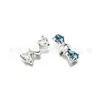 Aretes de titanio F136 con triple lazo de corazón y circonita cúbica, joyería para piercing de aleación de titanio G23, tachuelas para cartílago de la oreja y tachuelas para hélix