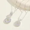 Venta Caliente Transfronteriza Azúcar de Roca Diamante Completo 26 Letras Inglesas Collar Cobre Incrustado Circonita Chapado en Plata Flor Letra Conjunto Venta al por Mayor