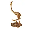 Latón Vintage Hoja de Loto Grulla rocalla bonsái paisaje paisajismo grulla pequeña decoración escritorio oficina mascota de té pequeña decoración