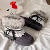 Botas de neve estilo retrô, antiderrapantes, com sola grossa, forradas com fleece para mulheres, nova coleção de inverno 2026, adequadas para uso ao ar livre, botas de algodão extra grossas para mulheres