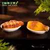 Juguetes de comida de simulación de paisaje en miniatura, filete a la barbacoa, decoraciones DIY, pasadores para el cabello, imanes para refrigerador, accesorios, figuras en miniatura