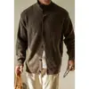 Cárdigan de punto acanalado 7 puntos de lana piqué cepillado para hombre, chaqueta suéter estilo "old money" italiano otoño/invierno 2026