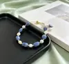 Pulsera de Jade Aventurina Azul y Perlas de Agua Dulce Naturales para Niñas, Versátil y de Alta Gama, Joyería de Cristal Barroco Ajustable