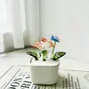 Maceta de Flores Esmaltada Zibo, Decoración con Flores Artificiales, Artesanía, Regalo del Día de la Madre, Flor Eterna, Decoración Creativa de Escritorio
