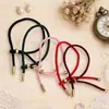 Novo Pulseira da Sorte DIY Simples para Casal Fio Vermelho Fecho Ajustável Fio Milanesa Personalizado Design Exquisito com Contas