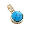Conectores Turquesa Estilo Retro de Gama Alta Chapados en Oro Real de Cobre Transfronterizos Colgantes para Pendientes Gancho para Oreja Accesorios Chapados en Oro
