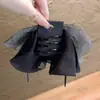 Pinza de garra para coleta alta con lazo de malla estilo coreano con cintas para mujer, con un diseño de alta gama y único, accesorio para el cabello medio recogido