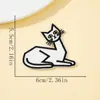 Parches de Tela Bordados de Gato Blanco, Pegatinas Autoadhesivas Termoadhesivas, Insignias Bordadas por Computadora, Accesorios para Maletas, Decoraciones para Fundas de Teléfono