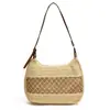 Nova Bolsa de Ombro Tecida em Palha, Bolsa Tecida Artesanal para Mulheres, Bolsa Tote de Ombro de Grande Capacidade, Bolsa de Praia para Férias, Bolsa Casual Feminina
