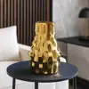 Vaso Cerâmico Galvanizado, Modelo Minimalista Moderno de Formato Irregular para Sala de Estar, Recipiente Criativo para Flores, Arranjo de Flores Secas, Decoração de Rack de TV para Sala de Estar