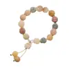 Atacado Personalizado de Fábrica Pulseira de Bodhi de Jade Branco com Design de Lótus, Pulseira de Pedras Preciosas Múltiplas para Mulheres, Contas de Oração Budistas