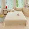 Sábana de Gasa de Doble Capa de Kapok Clase A Suave y Amigable con la Piel Verano Nuevo Estilo Dormitorio Estudiantil Sábana Individual Funda de Almohada Juego de Tres Piezas 3