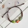 Jingdezhen Navidad Cerámica Cuerda Trenzada Pulsera Animales de Dibujos Animados Cuerda de Mano Joyería al por Mayor para Atracciones Turísticas Nicho Lujo Ligero