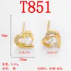 Pendientes de Tachuela de Cobre Puro Brillantes con Forma de Diamante Pendientes de Lujo de Gama Alta para Mujer Tachuelas con Forma de Luna y Cruz