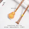 Acessórios DIY Puzuo de retenção de cor forte cor ouro de areia, moeda oca com strass completo, pingente de cabaça flor de quatro folhas, novo colar estilo chinês para mulheres