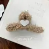 Pinza de Pelo de Felpa con Letra para Otoño e Invierno, Pasador Dulce con Cara Sonriente, Pinza de Tiburón para Peinado Recogido en la Parte Trasera de la Cabeza, Adecuado para Cabello Grueso, Accesorio para el Cabello para Mujeres
