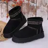Botas de nieve gruesas con forro polar para mujer, nuevo modelo 2026, zapatos de algodón gruesos para cruzar la frontera, de caña corta, cálidos, antideslizantes, botas de comercio exterior