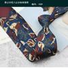 Corbata para Niñas Vintage 8cm Marca de Moda Estampada Seda de Imitación Versátil Estilo K Retro Estilo Hong Kong Floral Casual Corbata para Hombres