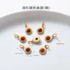 Alta Retención de Color Chapado en Cobre 24K Oro Real Accesorios de Ágata Roja Piezas para Joyería DIY Calabaza de Loto Productos Semi-Terminados Venta Directa de Fábrica