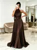 849W Ropa europea y americana para mujer 2026 otoño e invierno nuevo estilo elegante color liso borla gasa vestido de noche para fiestas y bailes