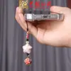 Tallado en Laca Lluvia de Meteoros Flor de Estrella Bola Cadena para Teléfono Móvil Llavero Mochila de Pareja Artesanías de Madera Colgante Decorativo