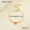 Europa y Estados Unidos pulsera de cadena de acero inoxidable con cuentas de colores transfronteriza uso apilado chapado en oro de 18 quilates simple Joker joyería de mano al por mayor