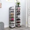 Zapatero para Entrada de Casa Multicapa Zapatero Simple Gabinete Estrecho Pequeño para Zapatos Almacenamiento Zapatero de Metal Ahorro de Espacio Interior para Dormitorio