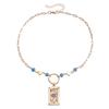 Collar de moda europea y americana, estilo retro, popular, de gran oferta, joyería sencilla, amor, rectangular, tarot, cadena de suéter