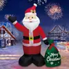 Atravessando Fronteiras 1,2 m Papai Noel Brilhante de Natal com Saco de Presentes Modelo Inflável a Ar Decoração para Pátio Festa de Jardim