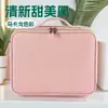 Bolsa de Maquiagem Profissional Qihui com Espelho Iluminado Estojo de Maquiagem Conjunto de Três Peças Bolsa de Mão Profissional para Maquiagem Kit de Arte para Cílios e Unhas
