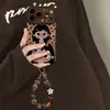 Corrente de Menina com Estampa de Leopardo Aplicável à Capa de Celular Apple 18pm iphone17 Outono/Inverno16 Silicone15 Merade14 Externa