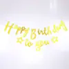 Decoración de Cumpleaños Oro Brillante Arte Latte Feliz Popular Fiesta Fondo de Pared Bandera de Tracción Estrella de Cinco Puntas Pancarta de Fiesta de Cumpleaños