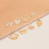 Colgante de Fresa de Oro Americano de 14K/Plata Pura Lazo Concha Recorte de Flor de Cerezo Pieza Conectora Accesorios de Joyería DIY