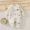 Macacão matelassê para bebê 40g para outono e inverno, roupa quente de algodão para meninos e meninas, macacão de inverno para recém-nascidos