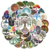 50 Peças de Adesivos para Diário Árvore da Vida, Padrões Criativos de Totem, Capa de Celular Vintage, Copo de Água, Adesivos de Decoração para Computador
