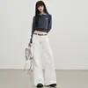 Calças Flare Jeans Off-White 2026 Outono Inicial Novo Estilo Levemente Elásticas Retro Americano Micro Flare Comprimento Total Suporta Dropshipping