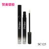 Tubo de brillo labial moldeado por inyección con degradado negro, venta al por mayor, botella vacía de plástico para esmalte de labios, fina, larga y redonda, material de embalaje cosmético