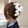 Accesorio para el cabello de pinza de tiburón marrón, de bajo volumen, esponjoso, para peinado semi-recogido, pinza grande de oso para el cabello, pinza de garra con orejas de gato y borla elegante para mujer