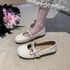 Zapatos Mary Jane Estilo Francés para Mujer, Blancos, Moda Nueva Primavera 2025, Suela Suave, Cómodos, No Cansan los Pies, Zapatos de Salón Estilo Hada