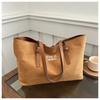 Bolsa Tote Casual Retrô de Cor Sólida Nova de Primavera Estilo Coreano Fosca de Grande Capacidade para Compras, Ombro, Mão para Mulheres