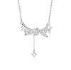 Design original S925 colar de borla de prata feminino pequeno conjunto diamante clavícula corrente tanabata dia dos namorados pingente para homens e mulheres